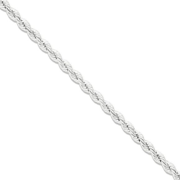 3mm Sterling Silver Solid Rope Chain Necklace 24 Inch